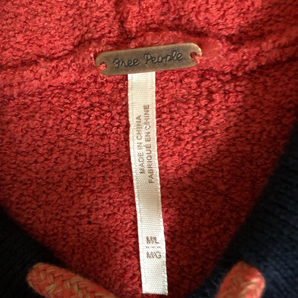 Free People I Know Places Oversized Sweater, Size M/L, Red. - Picture 6 of 7